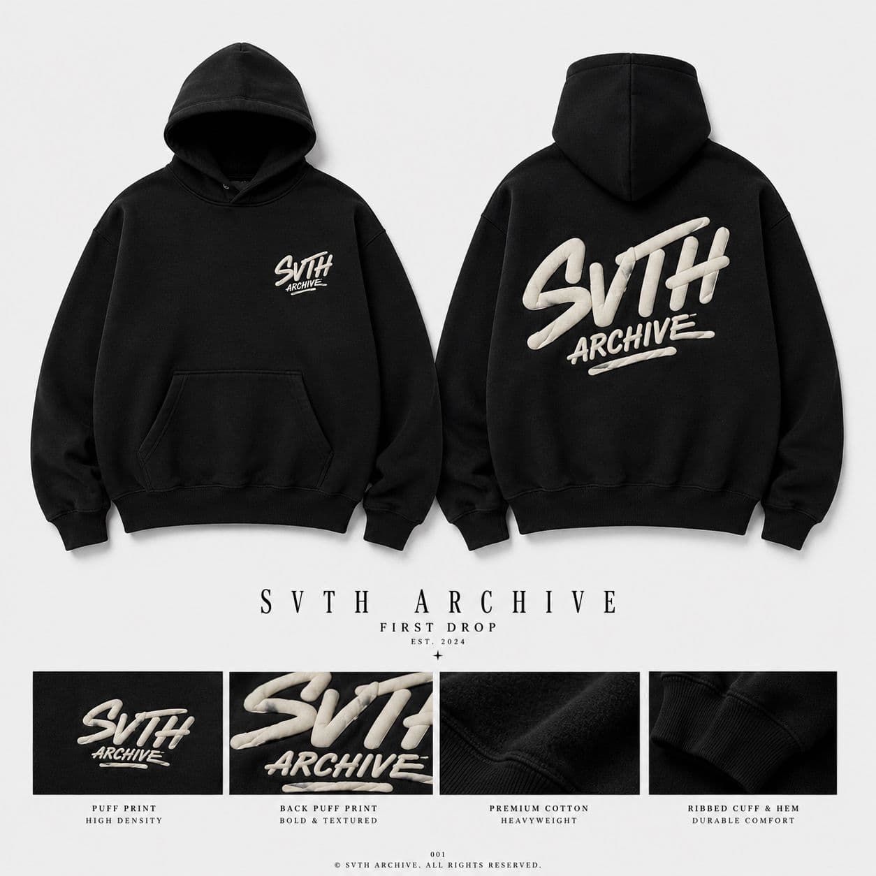 Script Hoodie — Black